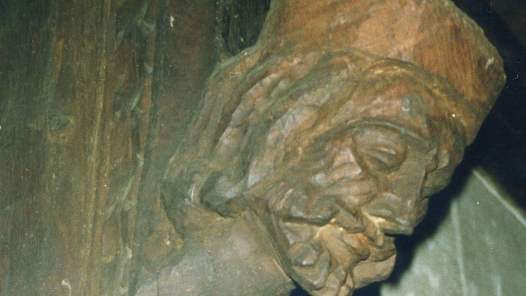 carving of head